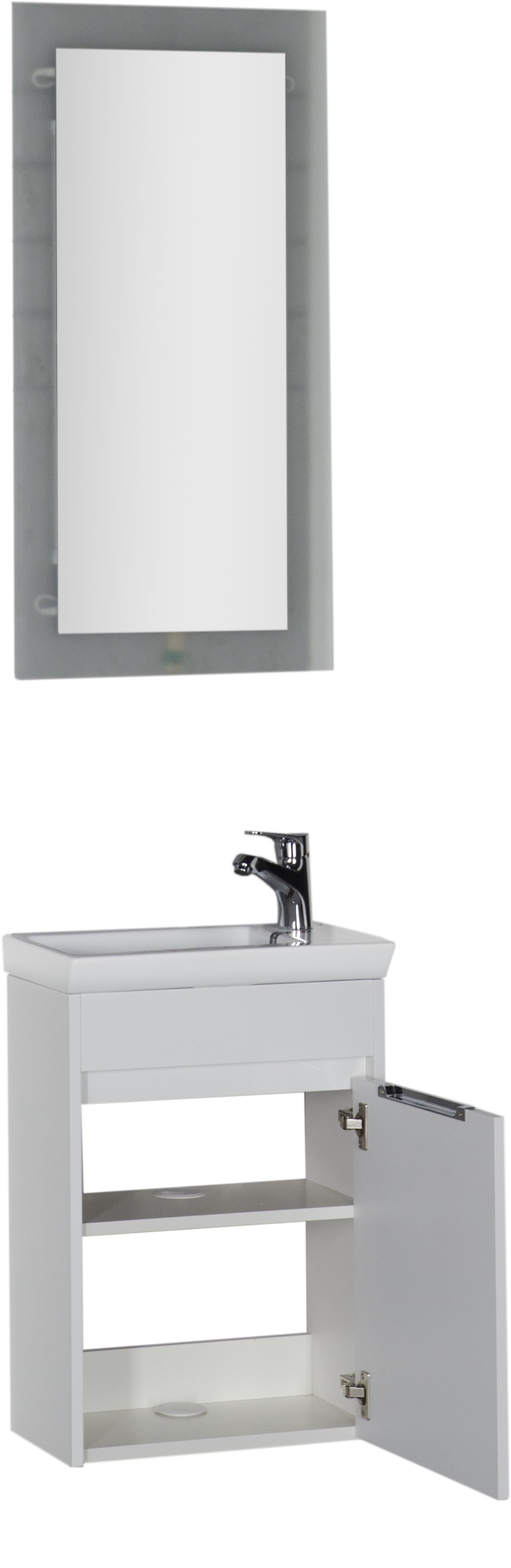 Мебель для ванной Aquanet Дувр 45 см подвесная белая, цвет белый 00182607 - фото 3