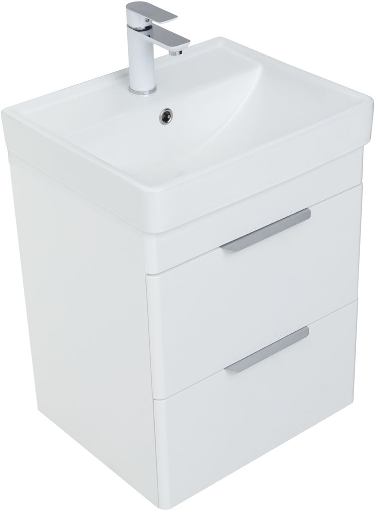 Мебель для ванной Aquanet Ирис New 50 см белый глянец (2 ящика), цвет серебро 310143 Ирис New 50 см белый глянец (2 ящика) - фото 9