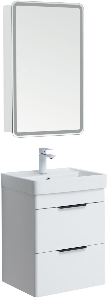 Мебель для ванной Aquanet Ирис New 50 см белый глянец (2 ящика), цвет серебро 310143 Ирис New 50 см белый глянец (2 ящика) - фото 10