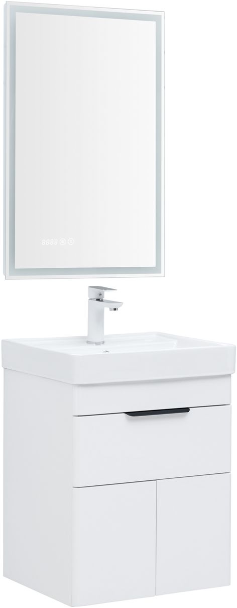 Мебель для ванной Aquanet Ирис New 50 см белый глянец (1 ящик, 2 дверцы), цвет серебро 310147 Ирис New 50 см белый глянец (1 ящик, 2 дверцы) - фото 2