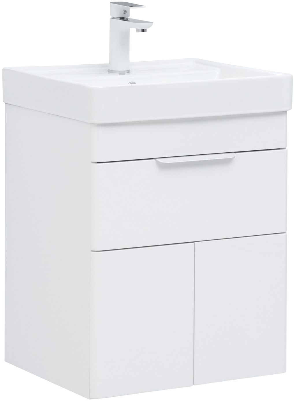 Мебель для ванной Aquanet Ирис New 50 см белый глянец (1 ящик, 2 дверцы), цвет серебро 310147 Ирис New 50 см белый глянец (1 ящик, 2 дверцы) - фото 4