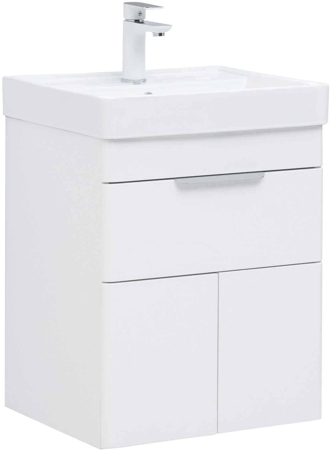 Мебель для ванной Aquanet Ирис New 50 см белый глянец (1 ящик, 2 дверцы), цвет серебро 310147 Ирис New 50 см белый глянец (1 ящик, 2 дверцы) - фото 5