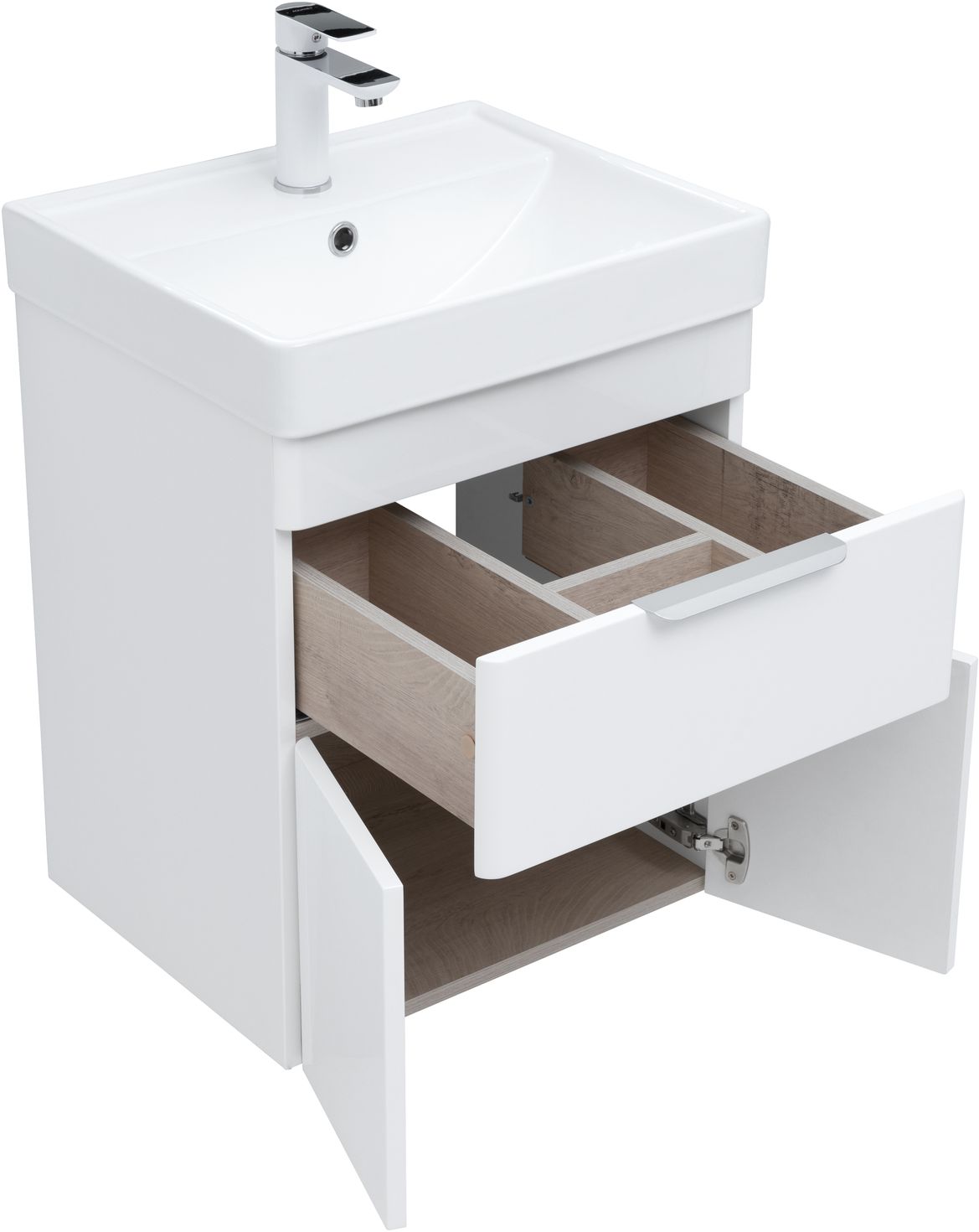 Мебель для ванной Aquanet Ирис New 50 см белый глянец (1 ящик, 2 дверцы), цвет серебро 310147 Ирис New 50 см белый глянец (1 ящик, 2 дверцы) - фото 9