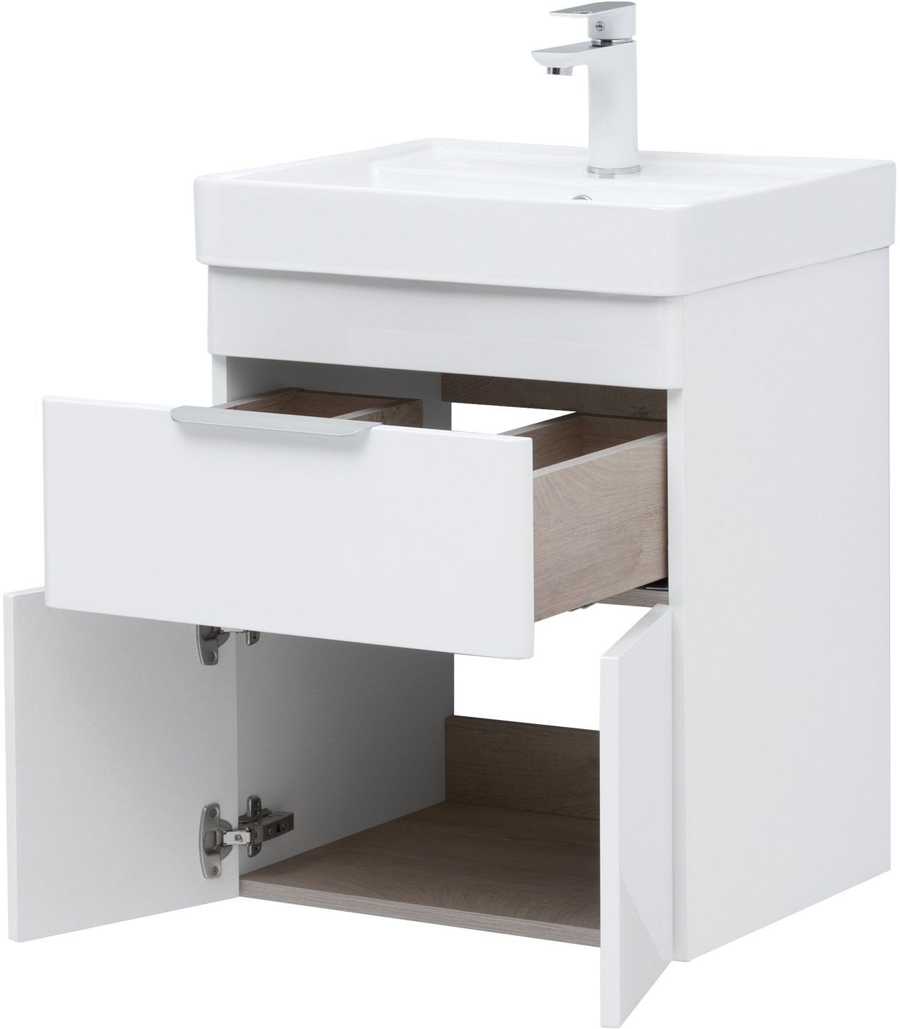 Мебель для ванной Aquanet Ирис New 50 см белый глянец (1 ящик, 2 дверцы), цвет серебро 310147 Ирис New 50 см белый глянец (1 ящик, 2 дверцы) - фото 11