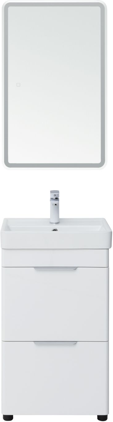 Мебель для ванной Aquanet Ирис New 50 см белый глянец (2 ящика), цвет серебро 310151 Ирис New 50 см белый глянец (2 ящика) - фото 4