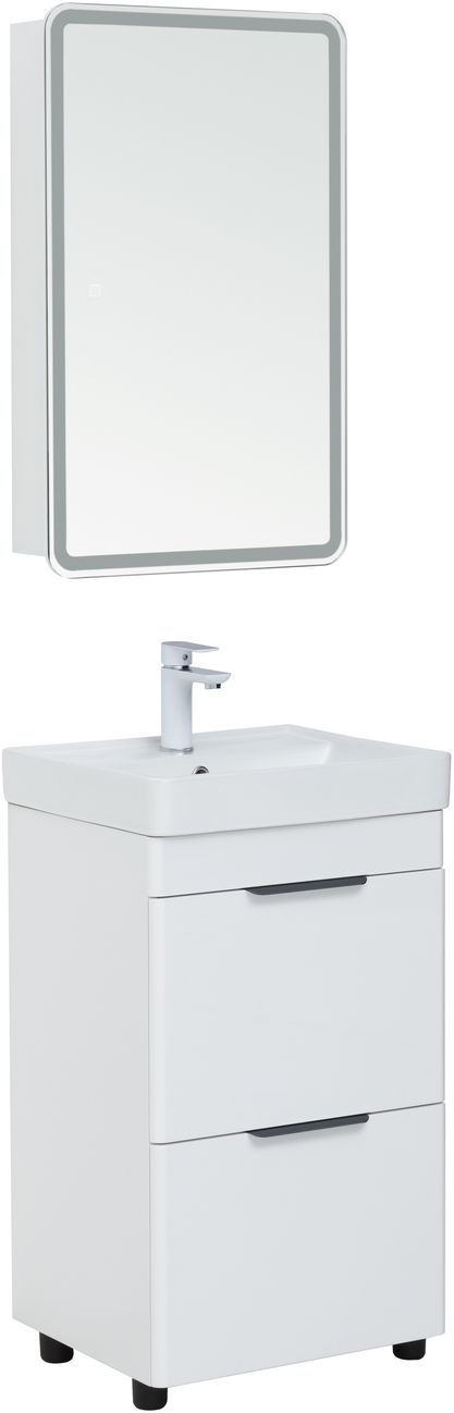 Мебель для ванной Aquanet Ирис New 50 см белый глянец (2 ящика), цвет серебро 310151 Ирис New 50 см белый глянец (2 ящика) - фото 10
