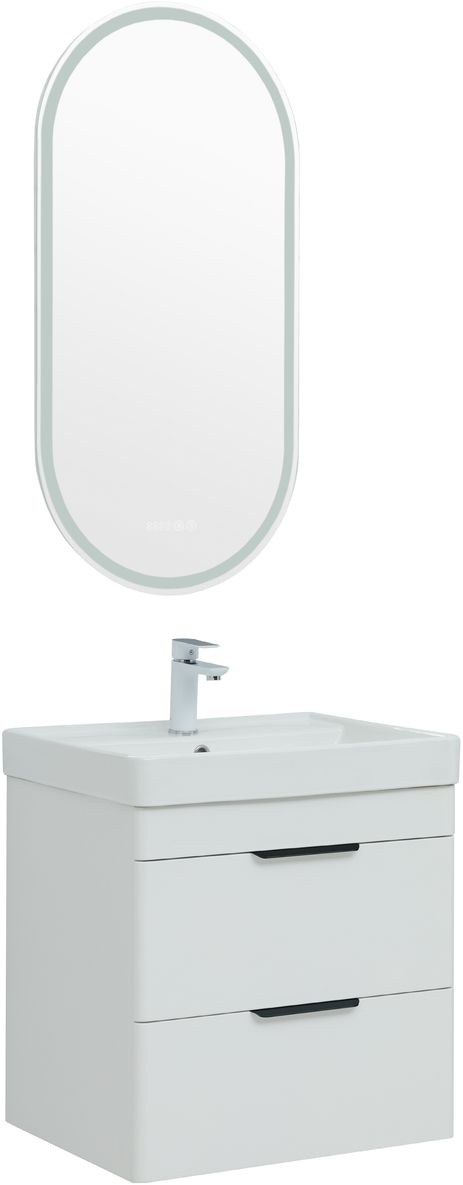 Мебель для ванной Aquanet Ирис New 60 см белый глянец (2 ящика), цвет серебро 310144 Ирис New 60 см белый глянец (2 ящика) - фото 2