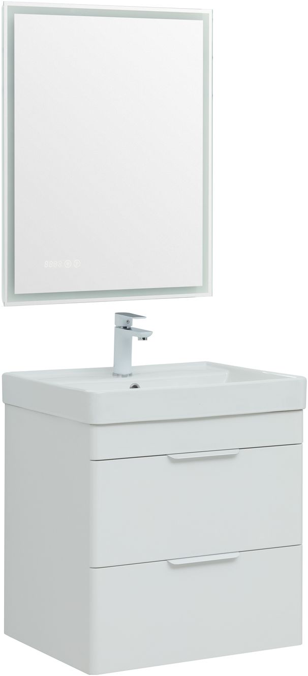 Мебель для ванной Aquanet Ирис New 60 см белый глянец (2 ящика), цвет серебро 310144 Ирис New 60 см белый глянец (2 ящика) - фото 3