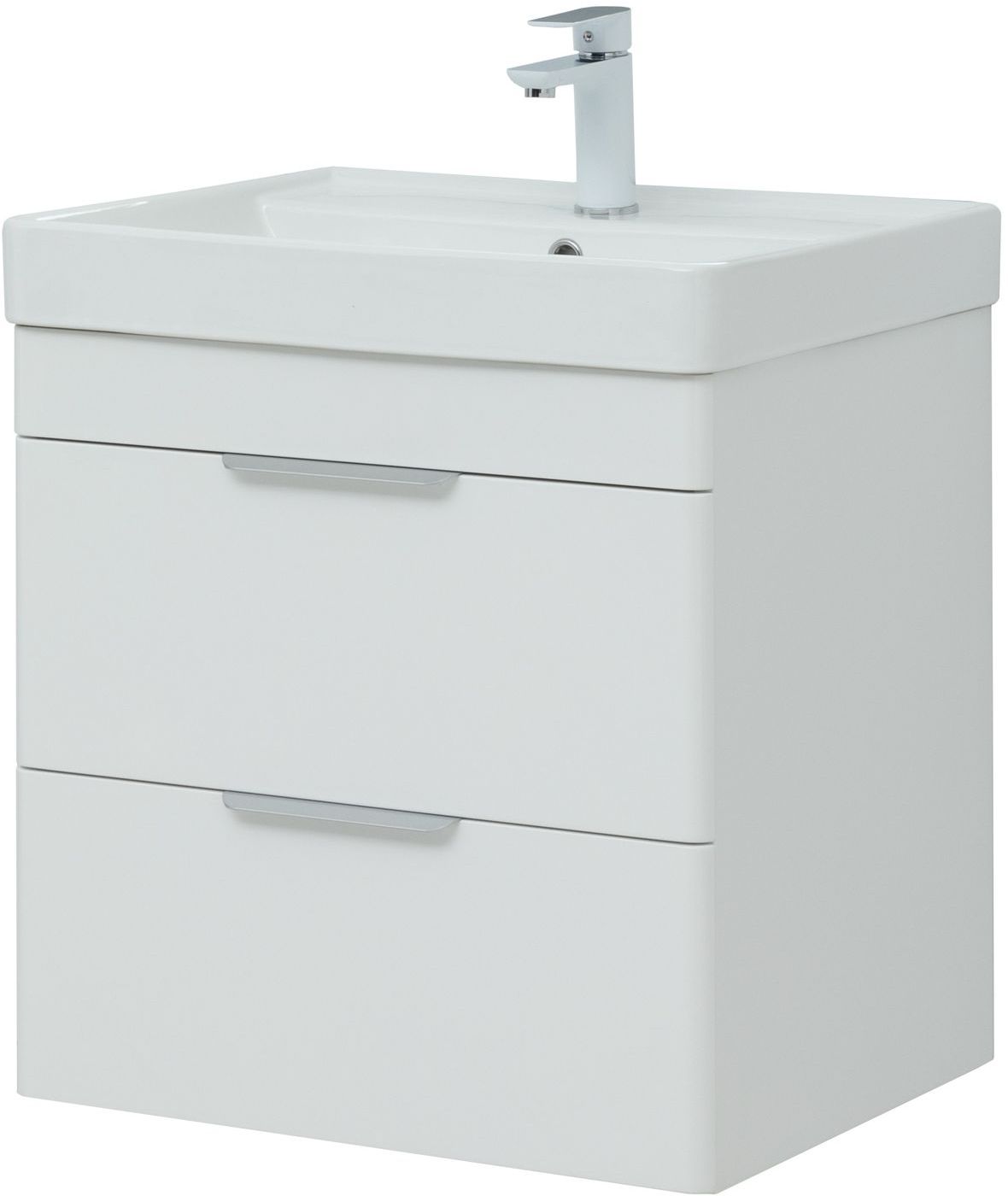 Мебель для ванной Aquanet Ирис New 60 см белый глянец (2 ящика), цвет серебро 310144 Ирис New 60 см белый глянец (2 ящика) - фото 5