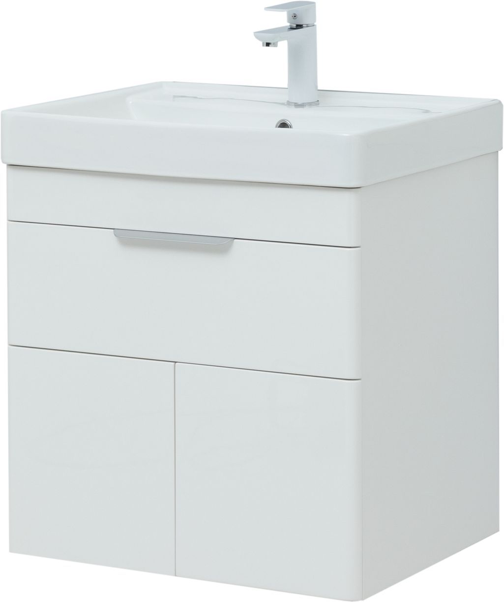 Мебель для ванной Aquanet Ирис New 60 см белый глянец (1 ящик, 2 дверцы), цвет серебро 310148 Ирис New 60 см белый глянец (1 ящик, 2 дверцы) - фото 9