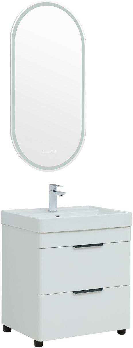 Мебель для ванной Aquanet Ирис New 60 см белый глянец (2 ящика), цвет серебро 310152 Ирис New 60 см белый глянец (2 ящика) - фото 2