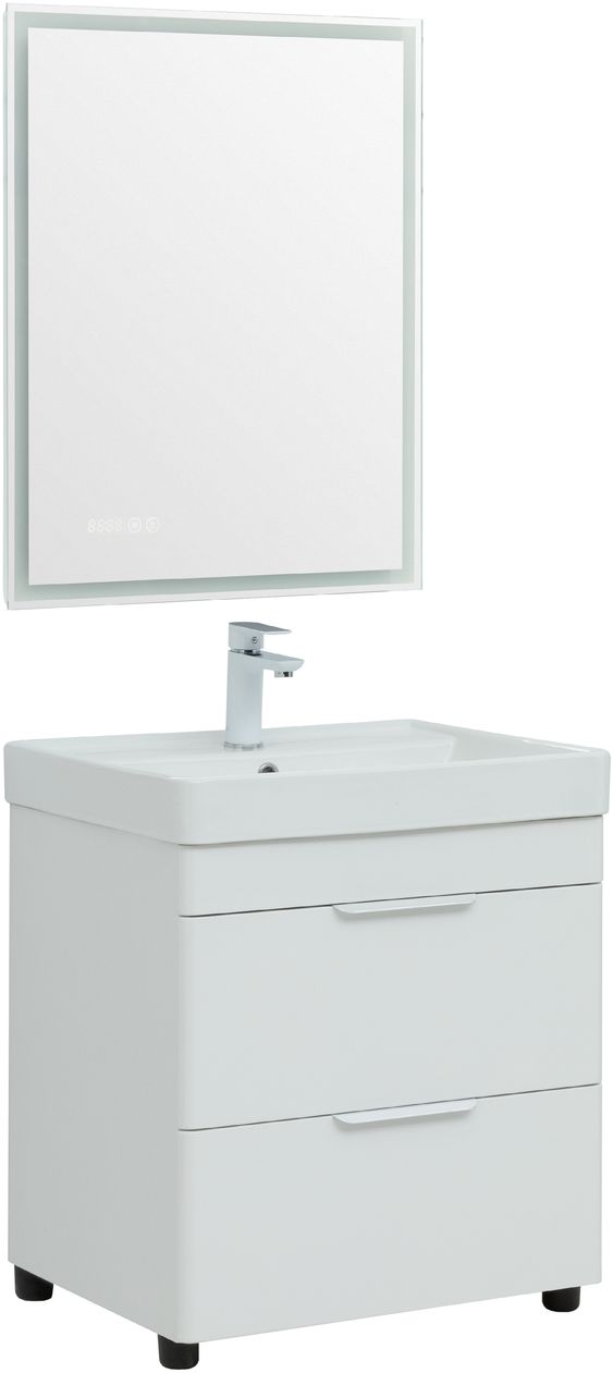 Мебель для ванной Aquanet Ирис New 60 см белый глянец (2 ящика), цвет серебро 310152 Ирис New 60 см белый глянец (2 ящика) - фото 3