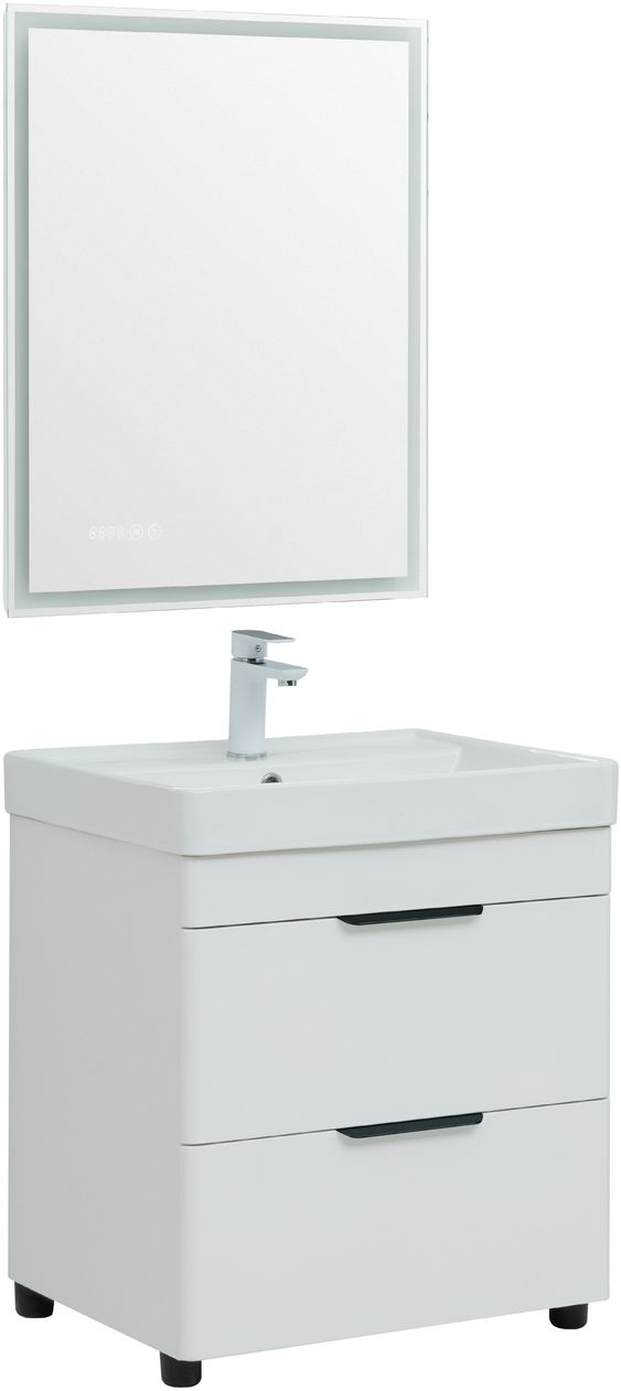 Мебель для ванной Aquanet Ирис New 60 см белый глянец (2 ящика), цвет серебро 310152 Ирис New 60 см белый глянец (2 ящика) - фото 4