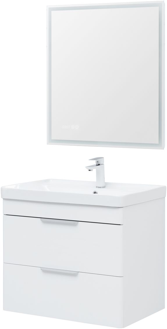 Мебель для ванной Aquanet Ирис New 70 см белый глянец (2 ящика), цвет серебро 310145 Ирис New 70 см белый глянец (2 ящика) - фото 4