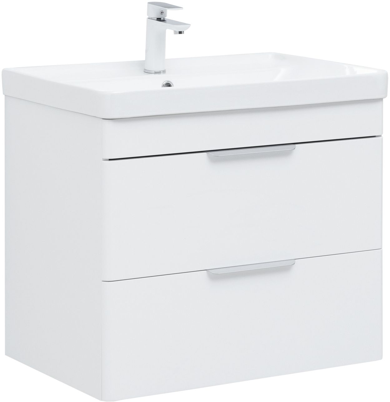 Мебель для ванной Aquanet Ирис New 70 см белый глянец (2 ящика), цвет серебро 310145 Ирис New 70 см белый глянец (2 ящика) - фото 7