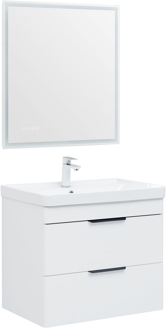 Мебель для ванной Aquanet Ирис New 70 см белый глянец (2 ящика), цвет серебро 310145 Ирис New 70 см белый глянец (2 ящика) - фото 10