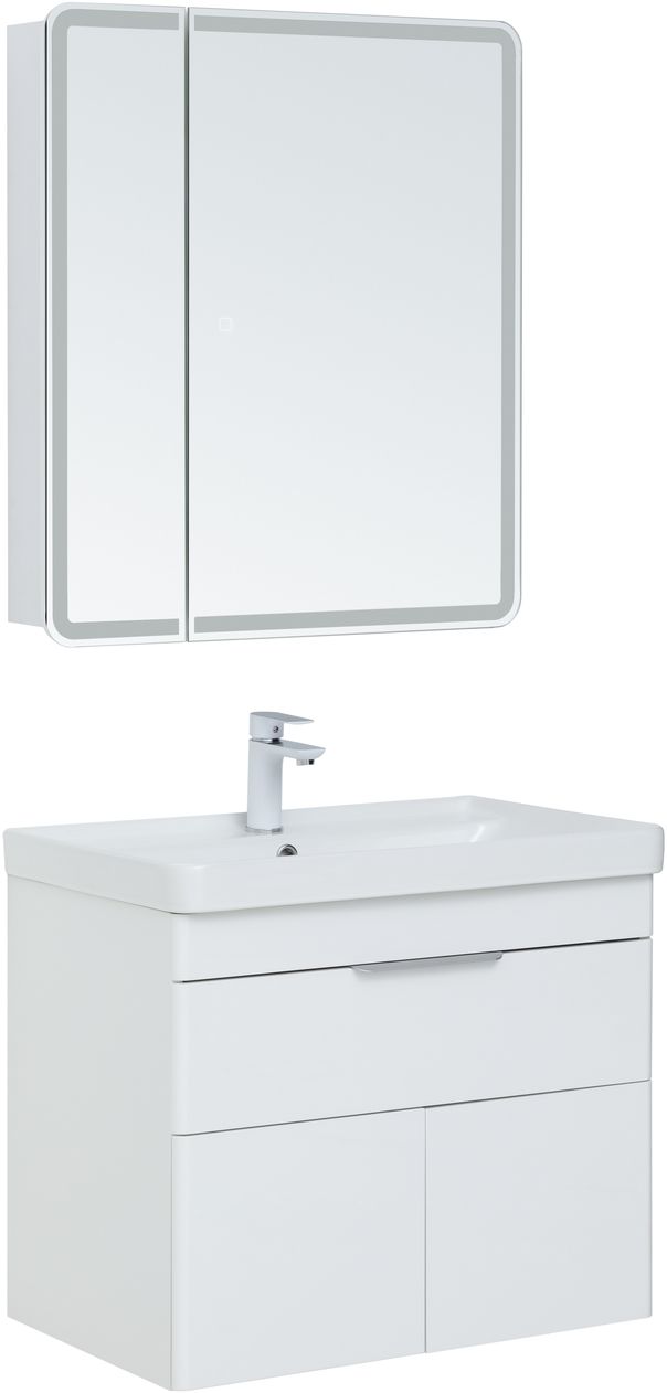 Мебель для ванной Aquanet Ирис New 70 см белый глянец (1 ящик, 2 дверцы), цвет серебро 310149 Ирис New 70 см белый глянец (1 ящик, 2 дверцы) - фото 2