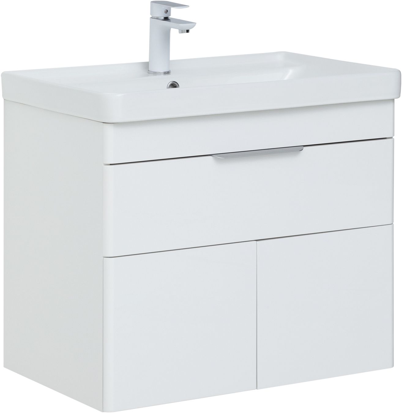 Мебель для ванной Aquanet Ирис New 70 см белый глянец (1 ящик, 2 дверцы), цвет серебро 310149 Ирис New 70 см белый глянец (1 ящик, 2 дверцы) - фото 4