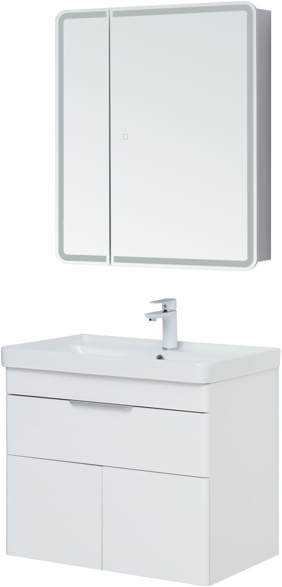 Мебель для ванной Aquanet Ирис New 70 см белый глянец (1 ящик, 2 дверцы), цвет серебро 310149 Ирис New 70 см белый глянец (1 ящик, 2 дверцы) - фото 7