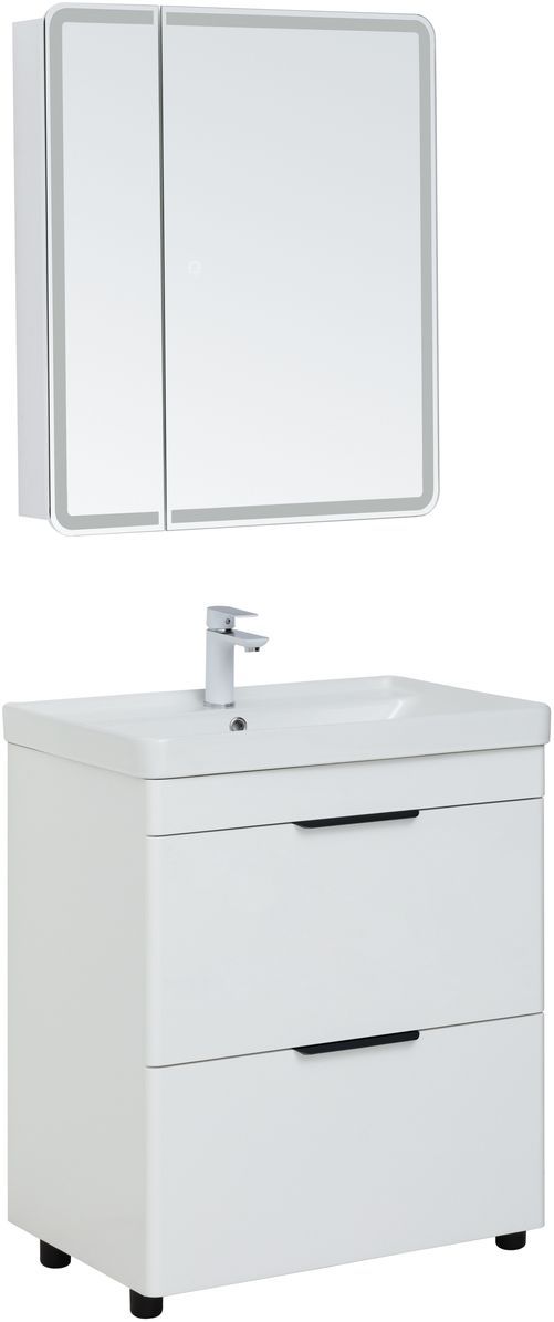 Мебель для ванной Aquanet Ирис New 70 см белый глянец (2 ящика), цвет серебро 310153 Ирис New 70 см белый глянец (2 ящика) - фото 12