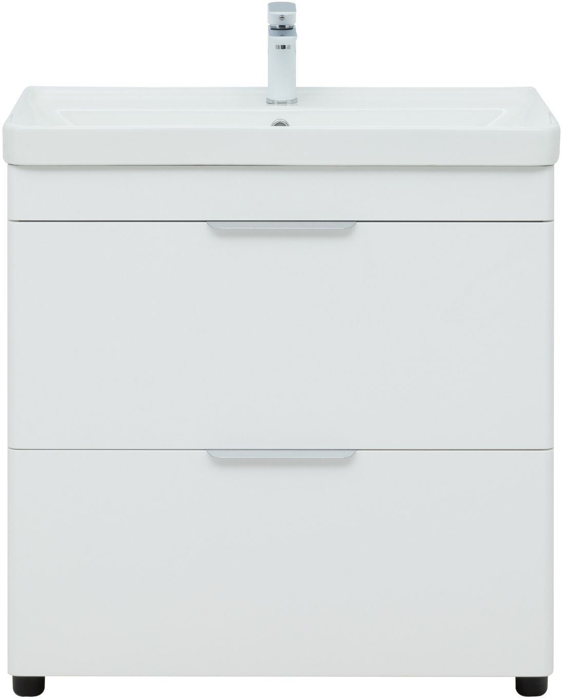 Мебель для ванной Aquanet Ирис New 80 см белый глянец (2 ящика), цвет серебро 310154 Ирис New 80 см белый глянец (2 ящика) - фото 5