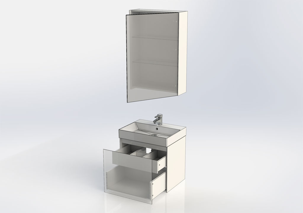 Мебель для ванной Aquanet Йорк 60 см подвесная, белая, цвет белый 00203642 - фото 5