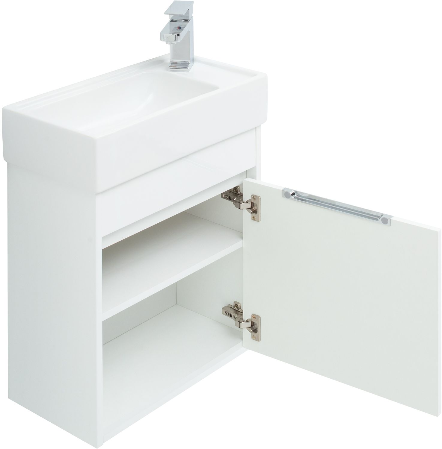 Мебель для ванной Aquanet Лидс 50 см белый, цвет хром 239741 - фото 2