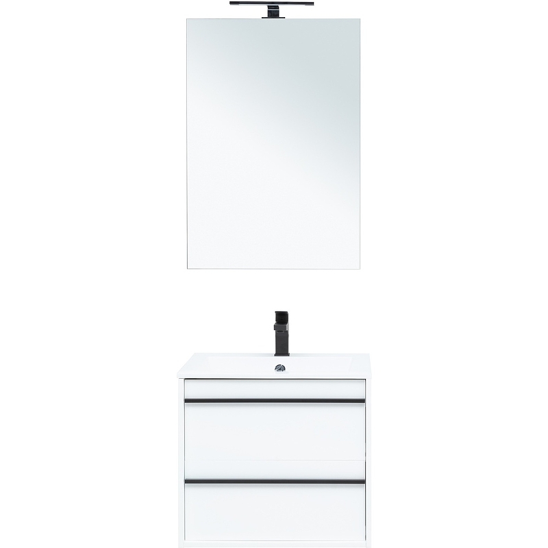 Мебель для ванной Aquanet Lino 60 см подвесная 2 ящика, белая матовая, цвет белый 253901 - фото 2