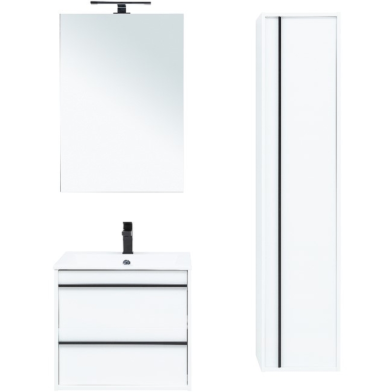 Мебель для ванной Aquanet Lino 60 см подвесная 2 ящика, белая матовая, цвет белый 253901 - фото 6