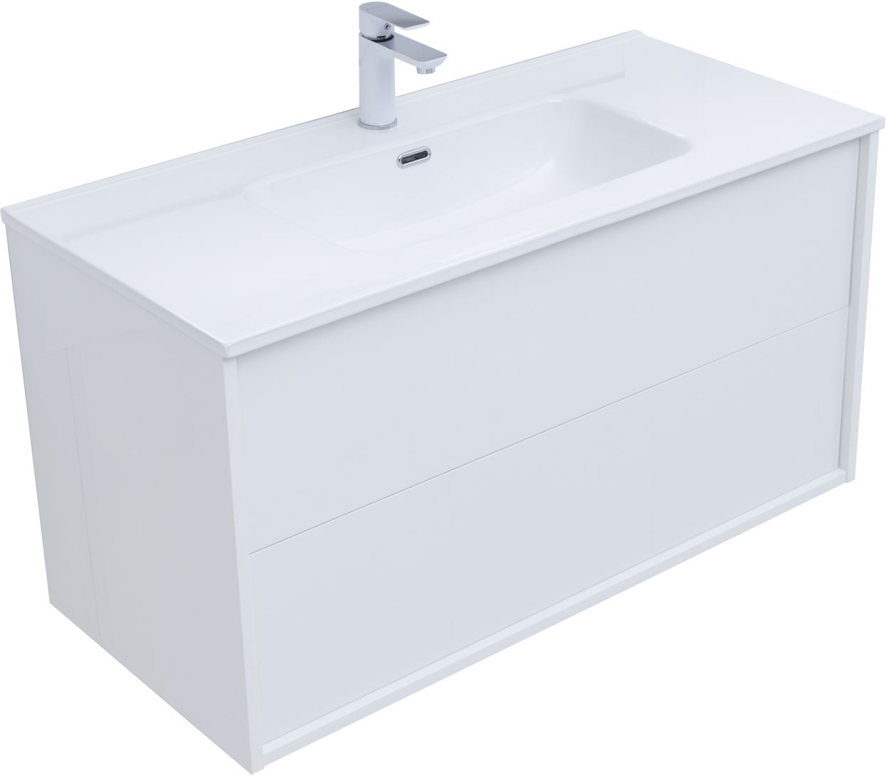 Мебель для ванной Aquanet Lino 80 см белая глянцевая 2 ящика, цвет белый 287542 - фото 7
