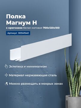 Полка с крючками Aquanet Магнум Н 00341540
