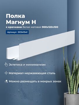 Полка с крючками Aquanet Магнум Н 00341541