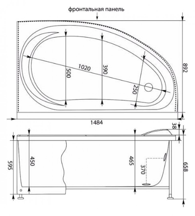 Акриловая ванна Aquanet Maldiva 150x90 R, размер 150x90, цвет белый - фото 8