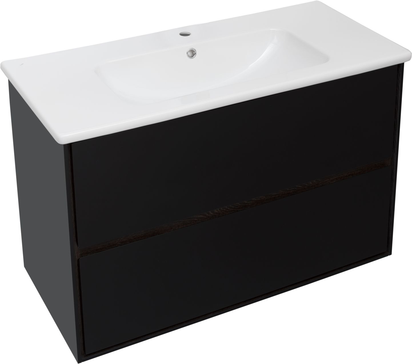Мебель для ванной Aquanet Милан 100 см черный глянец, цвет белый 269299 - фото 6