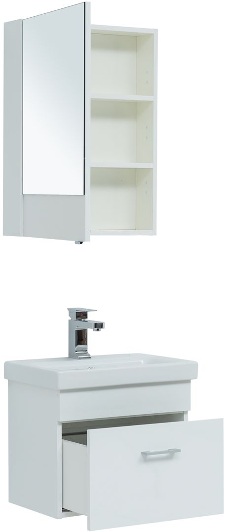 Мебель для ванной Aquanet Нота 50 см (Moduo Slim) белый, цвет хром 246955 Нота 50 см (Moduo Slim) белый - фото 6