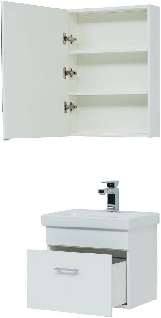 Мебель для ванной Aquanet Нота 50 см (Moduo Slim) белый, цвет хром 246955 Нота 50 см (Moduo Slim) белый - фото 8