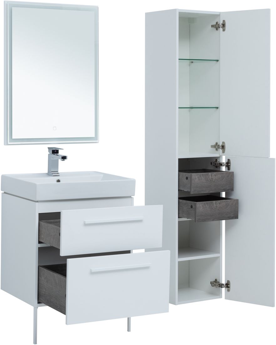 Мебель для ванной Aquanet Nova 60 см белая 2 ящика, цвет белый 242279 - фото 4