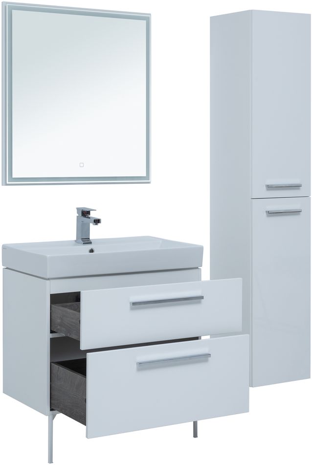 Мебель для ванной Aquanet Nova 75 см белая 2 ящика, цвет белый 242262 - фото 7