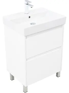 Мебель для ванной комнаты Aquanet Nova Lite 2.0 60 см белый глянец, напольная