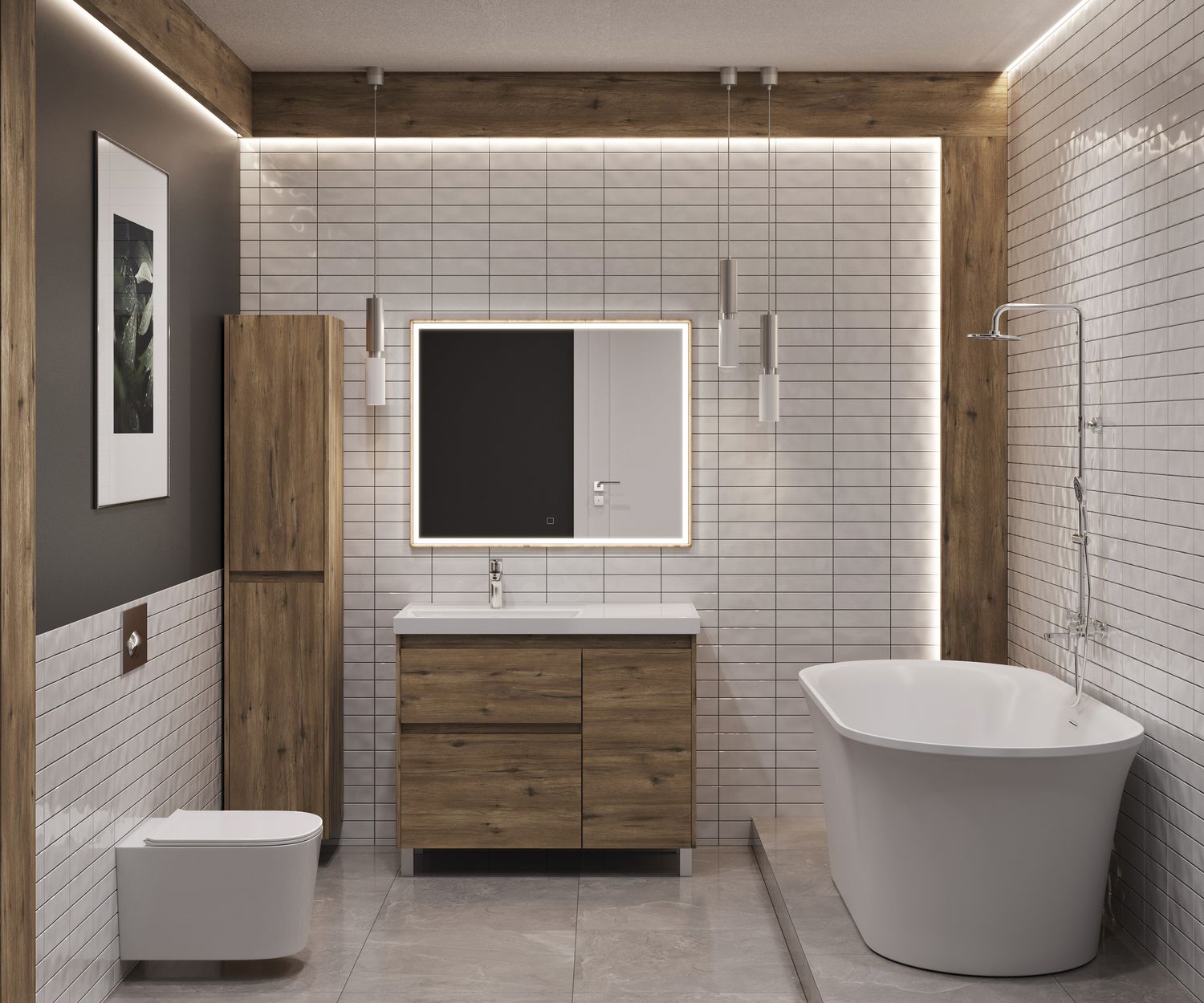 Мебель для ванной комнаты Aquanet Nova Lite 20 90 см напольная дуб рустикальный левая 36800₽