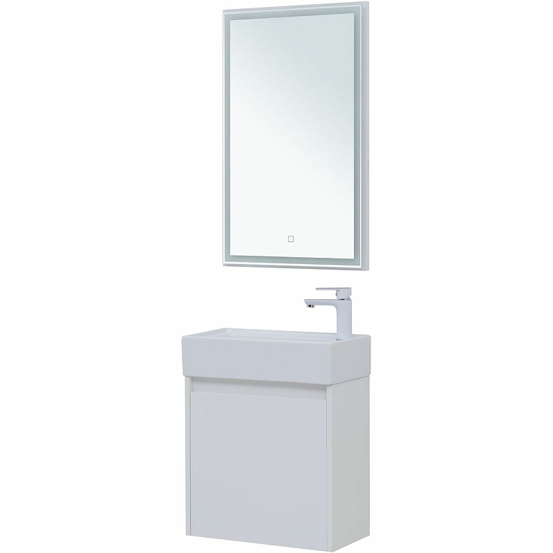 Мебель для ванной Aquanet Nova Lite 50 см подвесная 1 дверца, белая глянцевая, цвет белый 298853 - фото 3