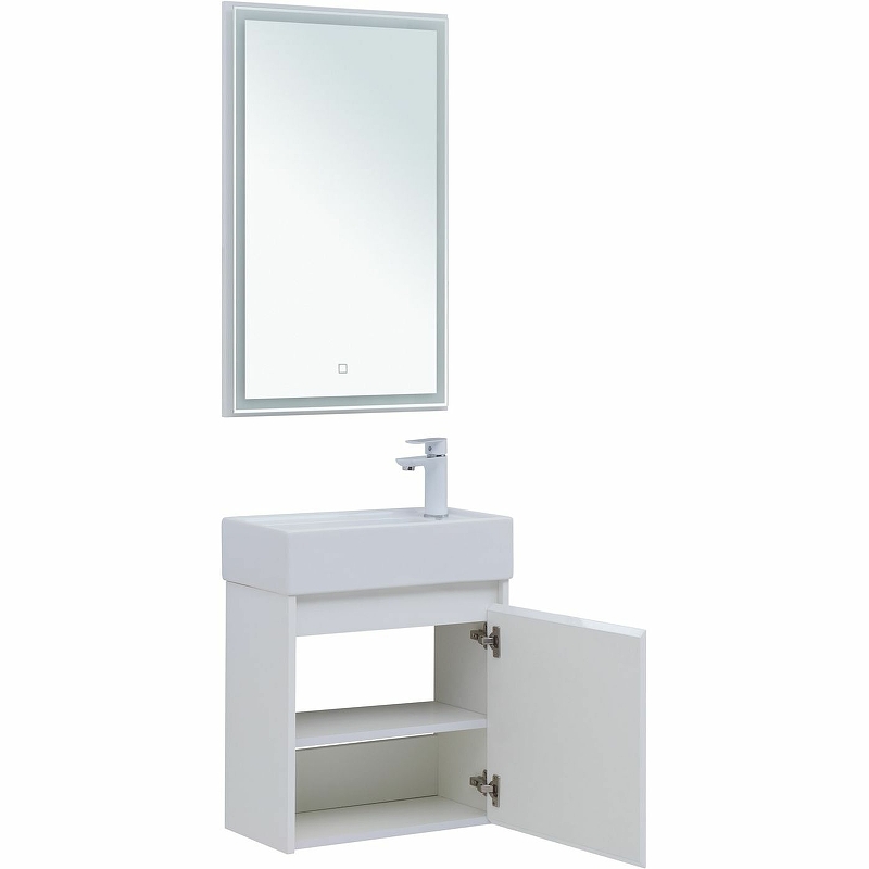 Мебель для ванной Aquanet Nova Lite 50 см подвесная 1 дверца, белая глянцевая, цвет белый 298853 - фото 4