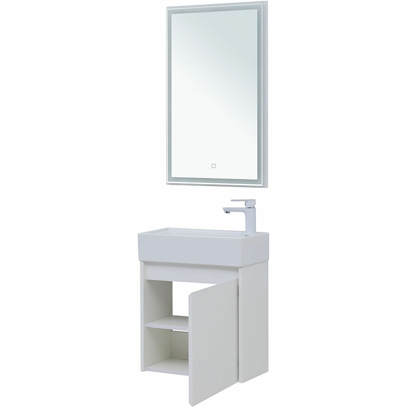 Мебель для ванной Aquanet Nova Lite 50 см подвесная 1 дверца, белая глянцевая, цвет белый 298853 - фото 5