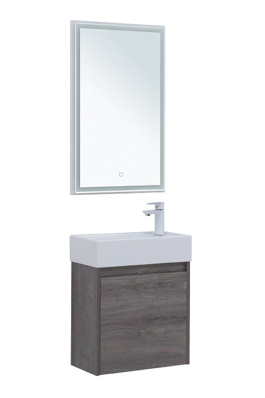 Мебель для ванной Aquanet Nova Lite 50 см подвесная 1 дверца, дуб рошелье, цвет серый 298854 - фото 3