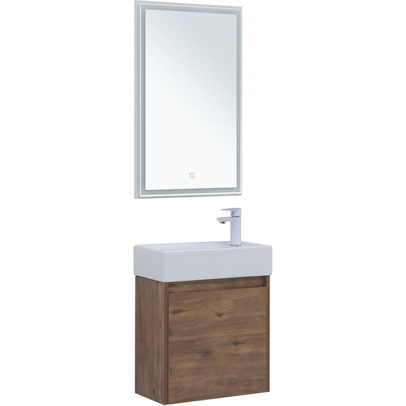 Мебель для ванной Aquanet Nova Lite 50 см подвесная 1 дверца, дуб рустикальный, цвет коричневый 298855 - фото 2