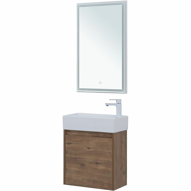 Мебель для ванной Aquanet Nova Lite 50 см подвесная 1 дверца, дуб рустикальный, цвет коричневый 298855 - фото 3