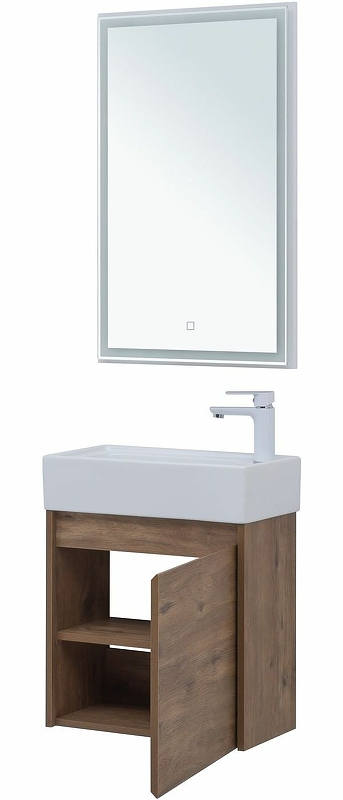 Мебель для ванной Aquanet Nova Lite 50 см подвесная 1 дверца, дуб рустикальный, цвет коричневый 298855 - фото 5