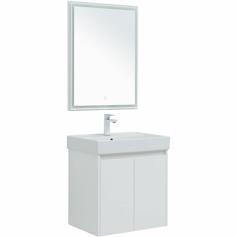 Мебель для ванной Aquanet Nova Lite 60 см подвесная 2 дцерцы, белая глянцевая, цвет белый 298847 - фото 2