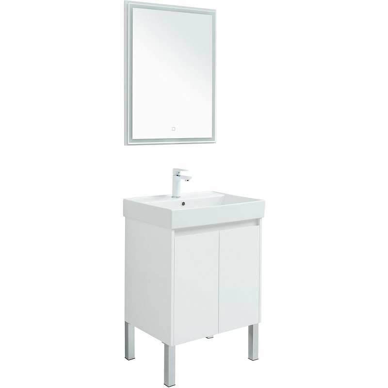 Мебель для ванной Aquanet Nova Lite 60 см подвесная 2 дцерцы, белая глянцевая, цвет белый 298847 - фото 4