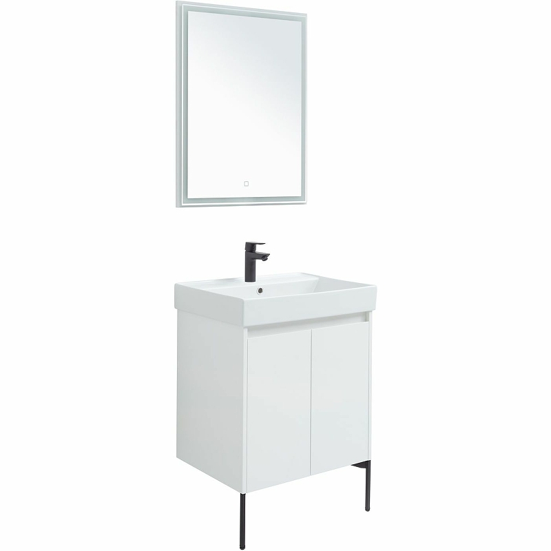 Мебель для ванной Aquanet Nova Lite 60 см подвесная 2 дцерцы, белая глянцевая, цвет белый 298847 - фото 5
